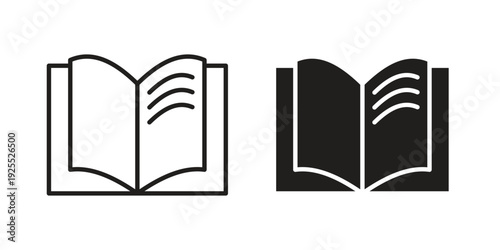 Book open icon vector isolated on white background. Simple icon set.