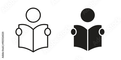 Book open reader icon vector isolated on white background. Simple icon set.
