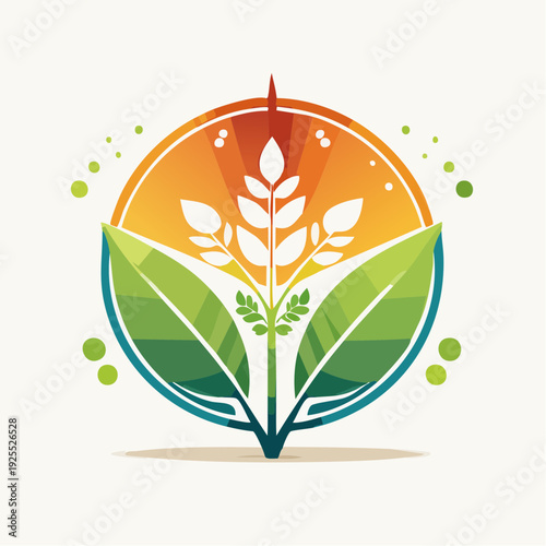 Vibrant Emblem of Sustainable Growth and Bountiful Harvest with Radiant Natural Elements