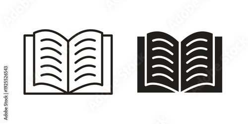 Book icon vector isolated on white background. Simple icon set.