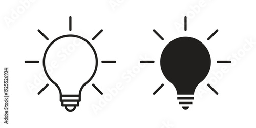 Bulb icon vector isolated on white background. Simple icon set.