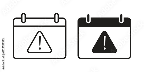 Calendar exclamation icon vector isolated on white background. Simple icon set.