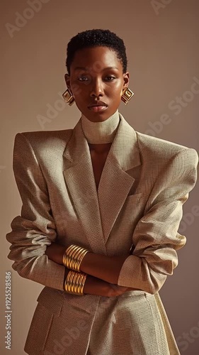 portrait of a young woman with stylish earrings