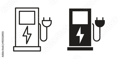 Charging station icon vector isolated on white background. Simple icon set.