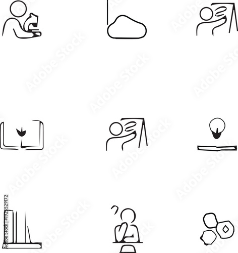 education linear icons collection