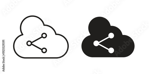 Cloud share icon vector isolated on white background. Simple icon set.