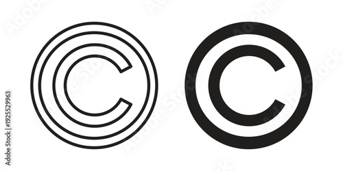 Copyright icon vector isolated on white background. Simple icon set.