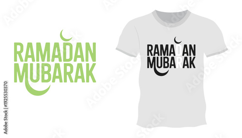 Ramadan Mubarak t-shirt and typography on colorful background