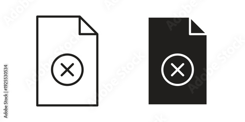 Delete Document icon vector isolated on white background. Simple icon set.