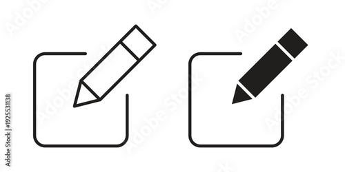 Edit icon vector isolated on white background. Simple icon set.