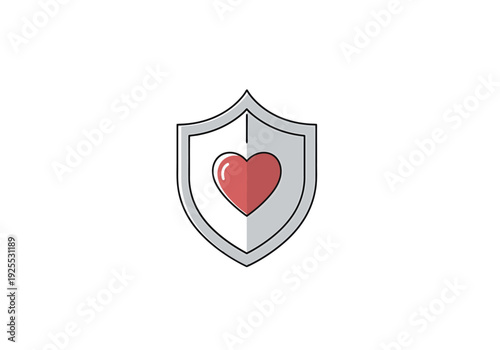 Protecting Cardiology Health Medical Safety Icon Element Outline Concept Cardiovascular Care Security Symbol