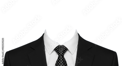 Professional Black Suit Polka Dot Tie Template For Id Photos