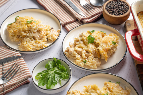 Easy to make dinner food recipe. Cheesy baked chicken and rice