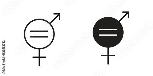 Equality icon vector isolated on white background. Simple icon set.