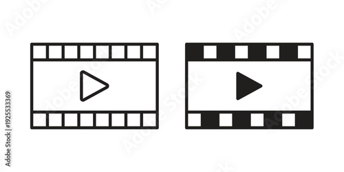 Film icon vector isolated on white background. Simple icon set.