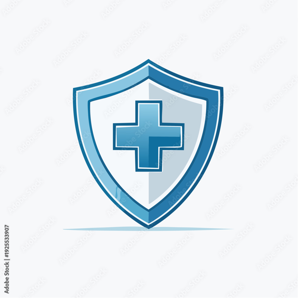 Obraz premium Medical shield icon symbolizing health protection and safety