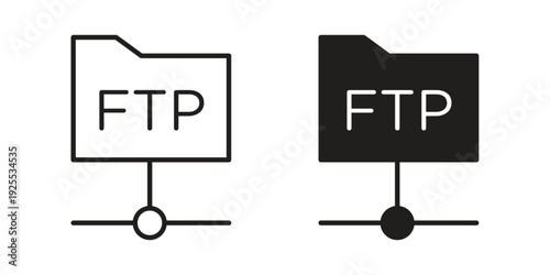 FTP icon vector isolated on white background. Simple icon set.