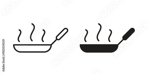 Frying pan icon vector isolated on white background. Simple icon set.
