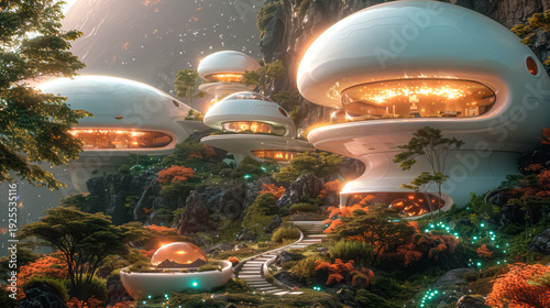 Wallpaper Mural Human colony on unknown planet, surreal mystical fantasy artwork Torontodigital.ca