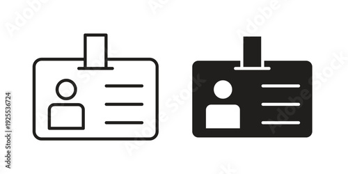 ID badge icon vector isolated on white background. Simple icon set.