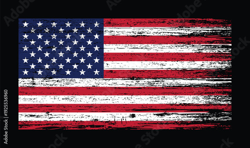 A vintage American flag with a weathered wooden texture and faded stars. This patriotic symbol is ideal for designs related to American history, patriotism, or national pride.