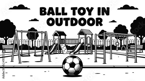 ball toy used in an outdoor playground representing active lifestyle physical activity healthy childhood and social play