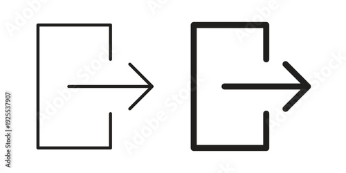 Log out icon vector isolated on white background. Simple icon set.
