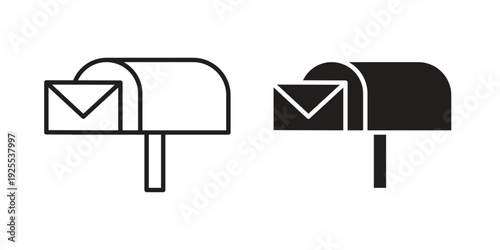 Mailbox icon vector isolated on white background. Simple icon set.