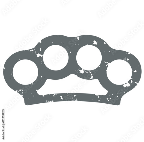 Brass Knuckles Vector Illustration Metallic Knuckle Duster Weapon Icon Design. Realistic Brass Knuckles Isolated on White - Professional Vector Weapon Graphic. Knuckle Dusters Vector Art