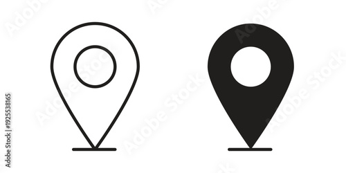 Map marker icon vector isolated on white background. Simple icon set.
