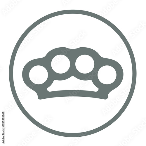 Brass Knuckles Vector Illustration Metallic Knuckle Duster Weapon Icon Design. Realistic Brass Knuckles Isolated on White - Professional Vector Weapon Graphic. Knuckle Dusters Vector Art