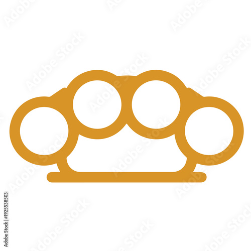 Brass Knuckles Vector Illustration Metallic Knuckle Duster Weapon Icon Design. Realistic Brass Knuckles Isolated on White - Professional Vector Weapon Graphic. Knuckle Dusters Vector Art