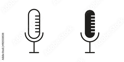 Microphone icon vector isolated on white background. Simple icon set.