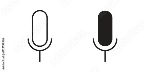 Microphone icon vector isolated on white background. Simple icon set.