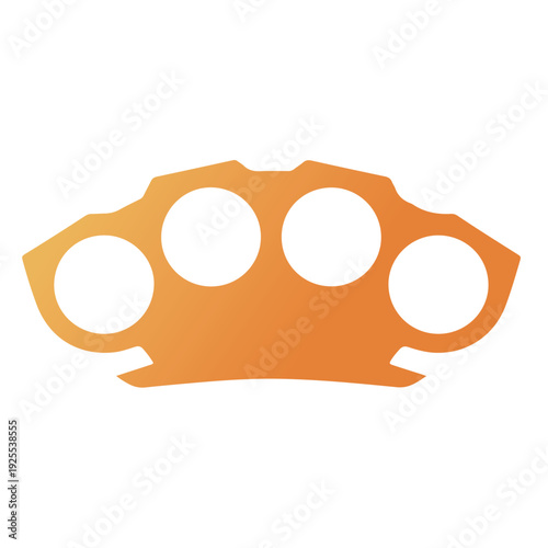 Brass Knuckles Vector Illustration Metallic Knuckle Duster Weapon Icon Design. Realistic Brass Knuckles Isolated on White - Professional Vector Weapon Graphic. Knuckle Dusters Vector Art