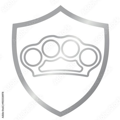 Brass Knuckles Vector Illustration Metallic Knuckle Duster Weapon Icon Design. Realistic Brass Knuckles Isolated on White - Professional Vector Weapon Graphic. Knuckle Dusters Vector Art