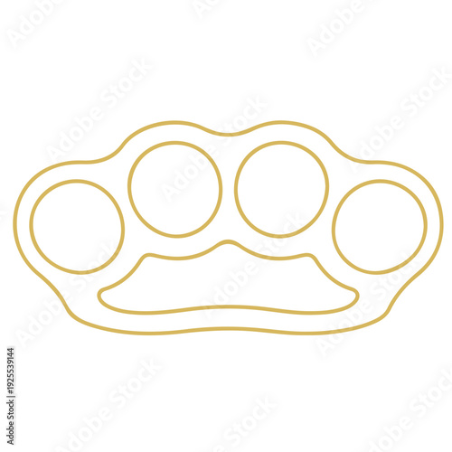 Brass Knuckles Vector Illustration Metallic Knuckle Duster Weapon Icon Design. Realistic Brass Knuckles Isolated on White - Professional Vector Weapon Graphic. Knuckle Dusters Vector Art