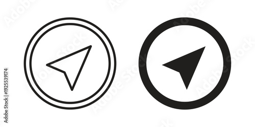 Navigation icon vector isolated on white background. Simple icon set.