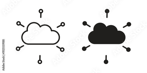 Network cloud icon vector isolated on white background. Simple icon set.