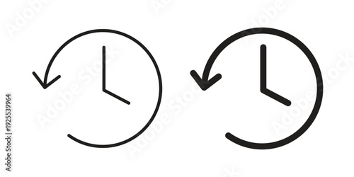 Past time icon vector isolated on white background. Simple icon set.