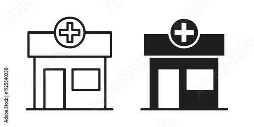 Pharmacy icon vector isolated on white background. Simple icon set.