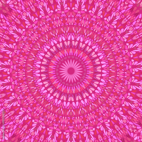 Colorful dynamic round floral ornament background design - circular hypnotic abstract vector illustration