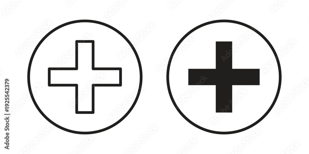 Obraz premium Plus icon vector isolated on white background. Simple icon set.