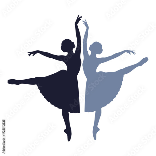 Ballet Dancer Silhouette Solid Icon Simple Shapes Vector