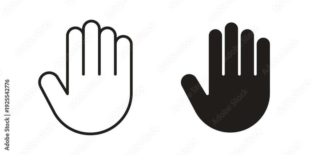 Obraz premium Raised hand icon vector isolated on white background. Simple icon set.