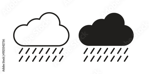 Rain icon vector isolated on white background. Simple icon set.