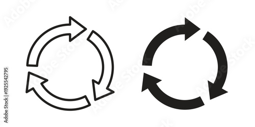 Recycle icon vector isolated on white background. Simple icon set.