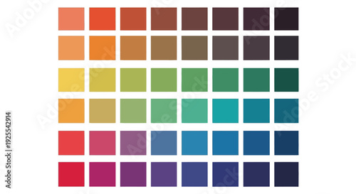 Color palette squares displaying various hues for design and creative projects