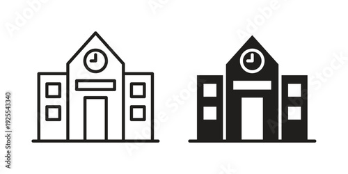 school icon vector isolated on white background. Simple icon set.