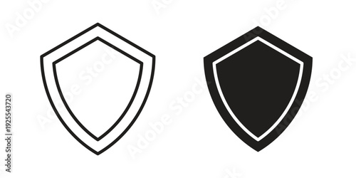 Shield icon vector isolated on white background. Simple icon set.